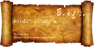 Biró Ádám névjegykártya